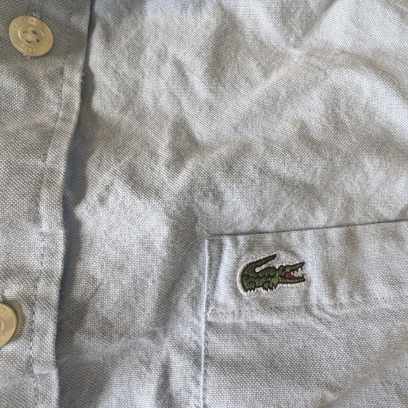 Lacoste Men's Chambray button-down short sleeve shirt, size S. - Picture 5 of 8